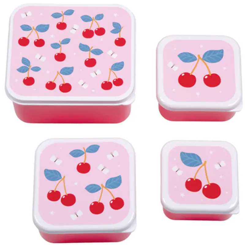 A Little Lovely Company Cherries Lunch & Snack Box Set 1