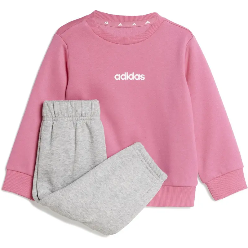 Adidas Originals Pink Fusion/White I Lin Fl Jog Sweat Set 1