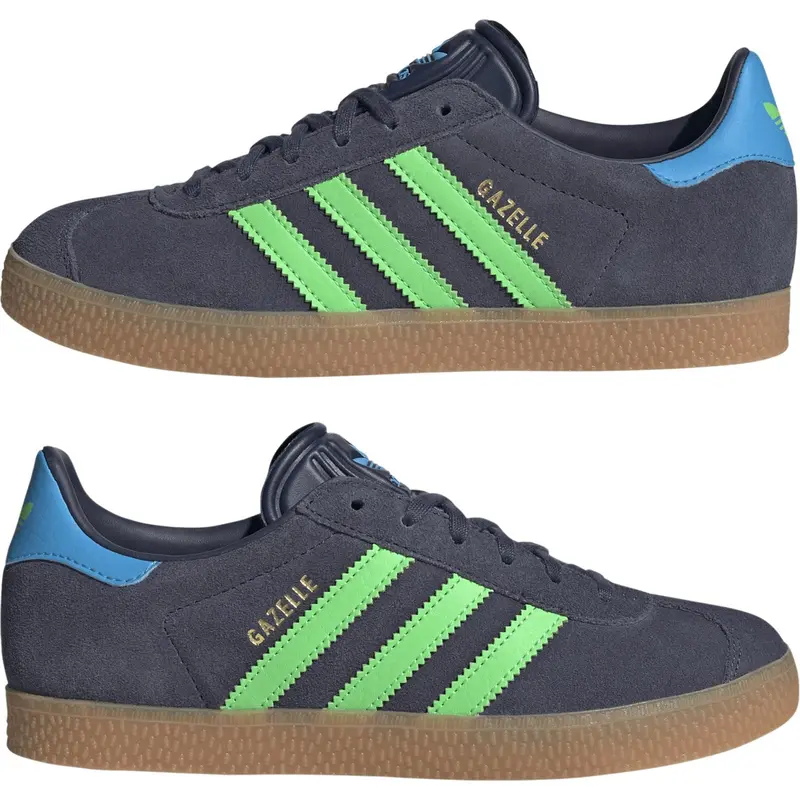 Adidas Originals Shadow Navy/Screaming Green/Lucid Aquamarine Gazelle J Sneakers 5
