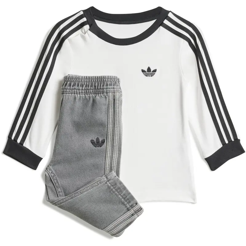 Adidas Originals White/Black Denim Ls Set 1