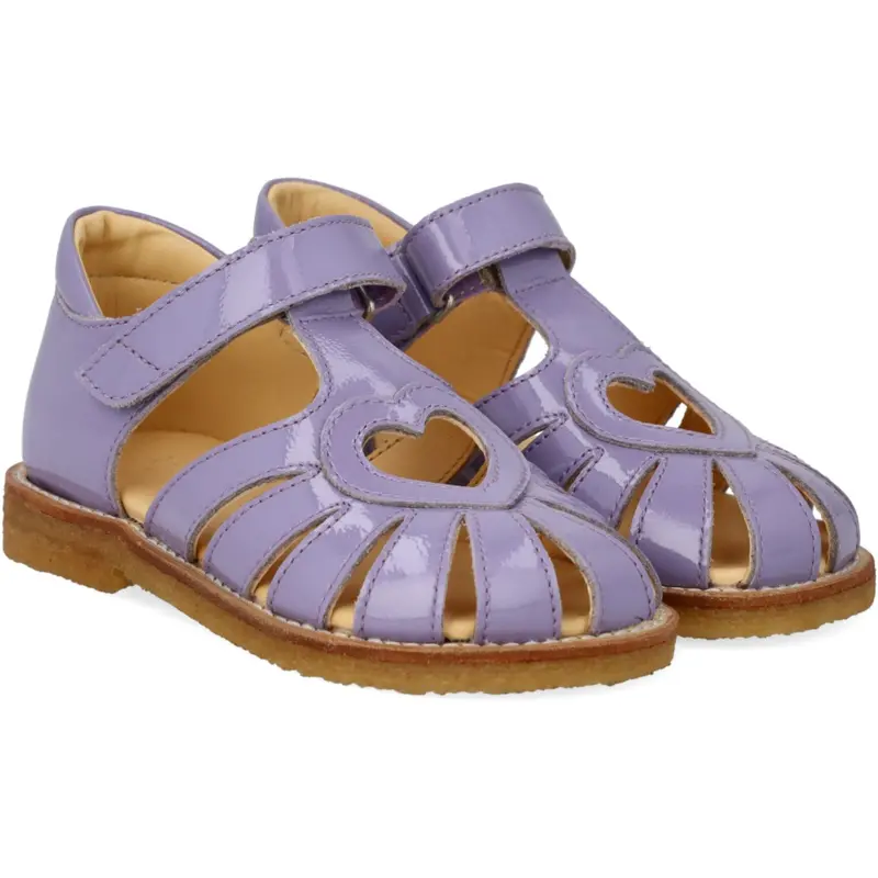 Angulus Amethyst Hjertesandal Med Velcrolukning 1