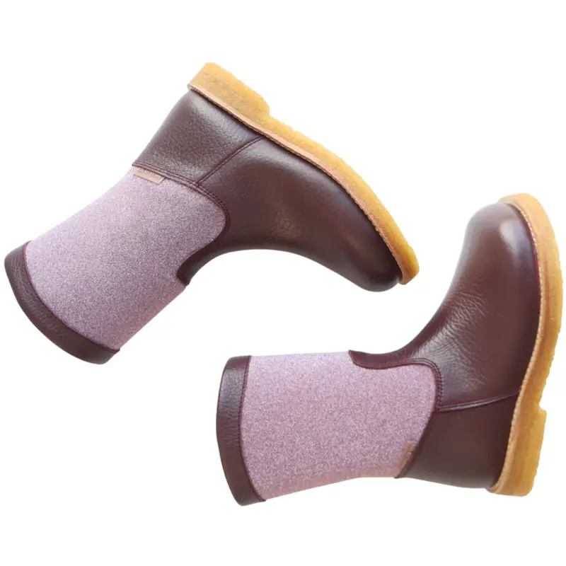 Angulus Aubergine/Aubergine Glitter Tex Glitter Boot With Glitter And Zipper 3