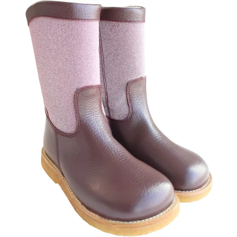 Angulus Aubergine/Aubergine Glitter Tex Glitter Boot With Glitter And Zipper 4