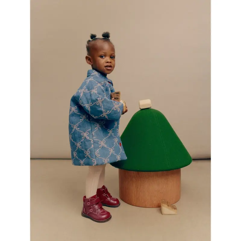 Angulus Berry/Berry Beginner Tex Boot With Heart Embroidery 2