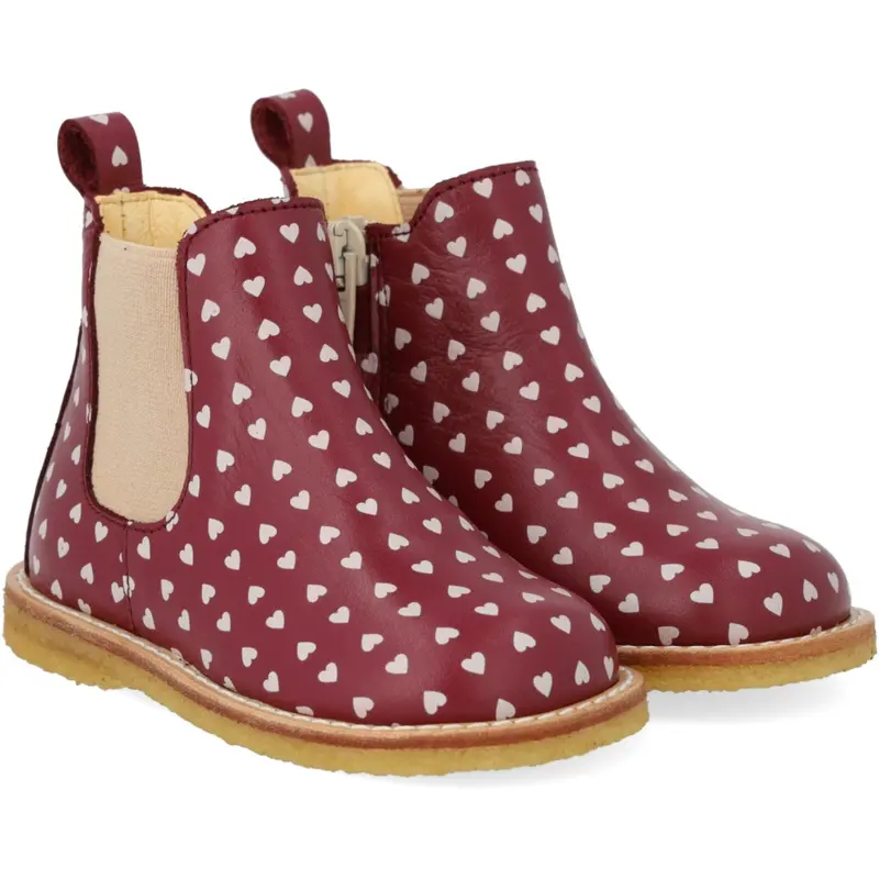 Angulus Berry Hearts/Rose Classic Beginner Chelsea Boot With Print 1