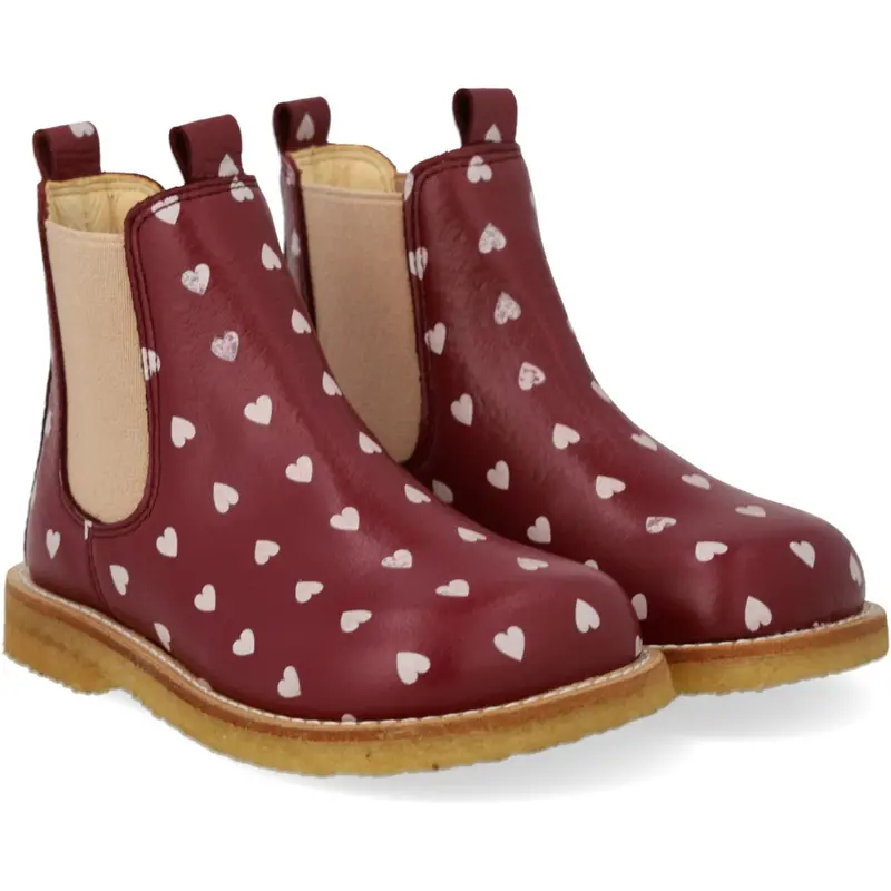 Angulus Berry Hearts/Rose Elastic Chelsea Printed Boot 1