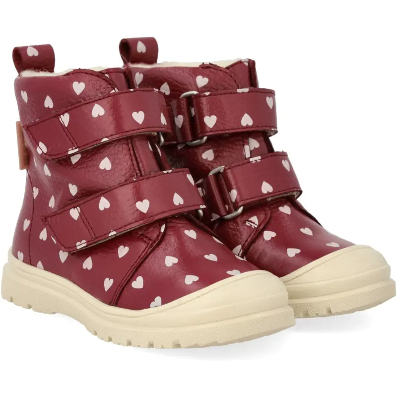 Angulus Berry W. Rose Hearts Heart Print Tex Boot With Wool Lining 1