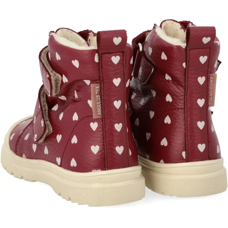 Angulus Berry W. Rose Hearts Heart Print Tex Boot With Wool Lining 6
