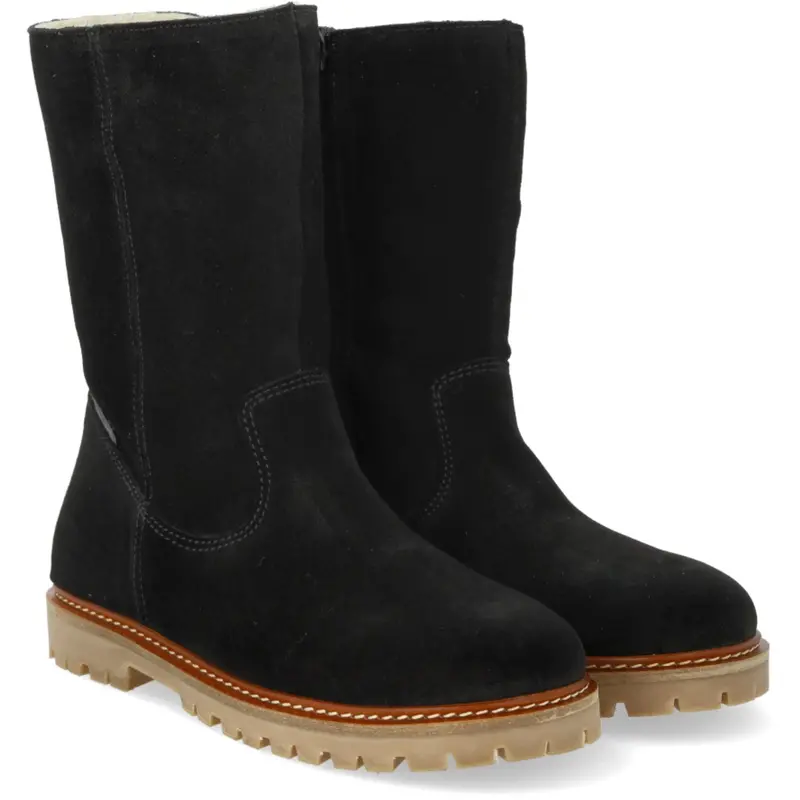 Angulus Black Classic Mid-Rise Suede Boot 1