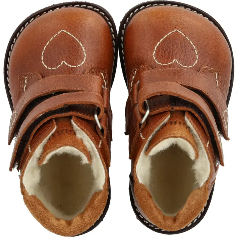 Angulus Cognac/Cognac Beginner Tex Boot With Heart Embroidery 3