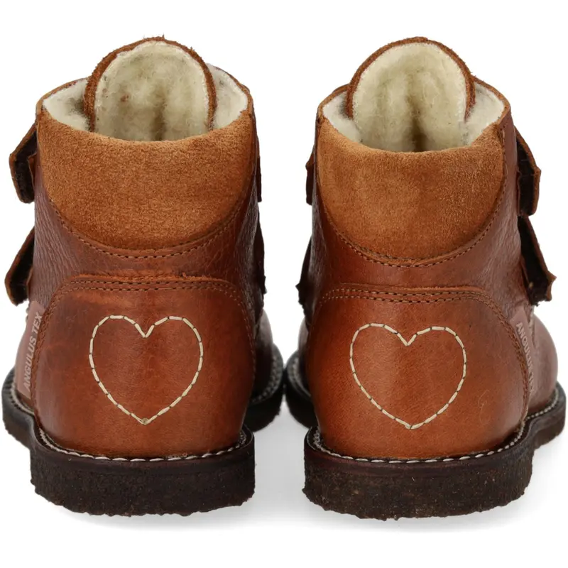 Angulus Cognac/Cognac Beginner Tex Boot With Heart Embroidery 4