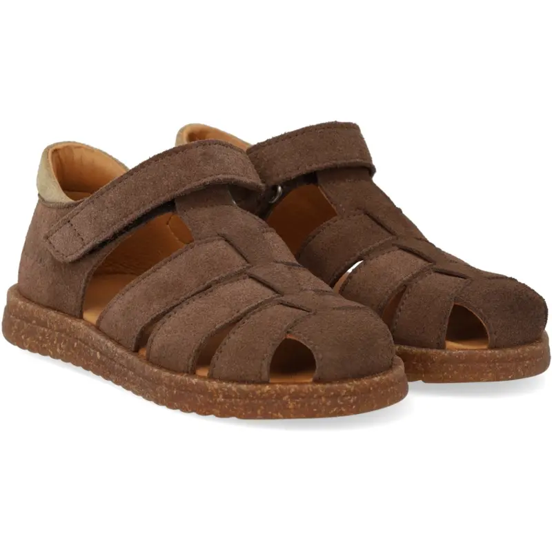 Angulus Dark Taupe/Sand Sandal Med Justerbar Velcrolukning 1
