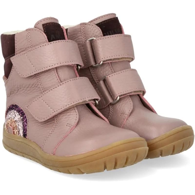 Angulus Faded Rose/Eggplant Tex Boot With Sparkling Glitter Rainbow 1