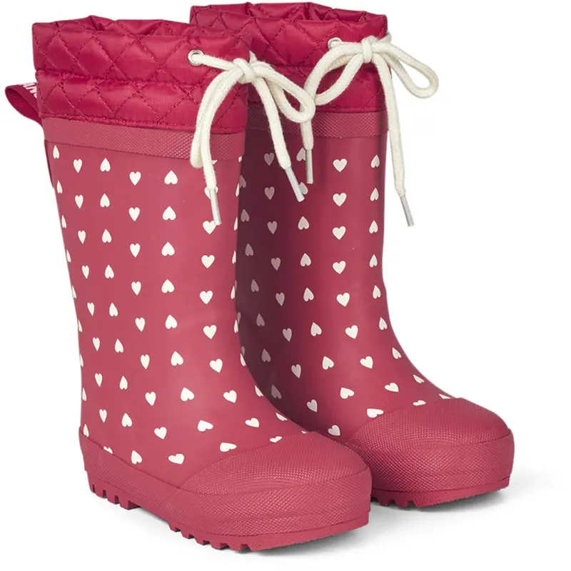 Angulus Red Hearts Print Rubber Boot 1