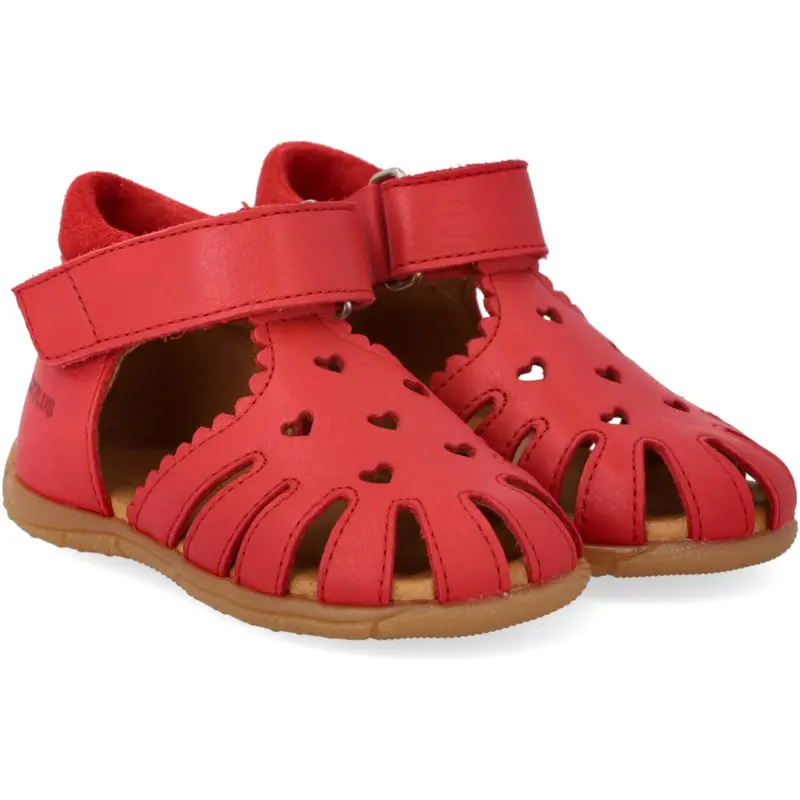 Angulus Red/Red Den Første Sandal Med Udstanset Hjertemønster 1