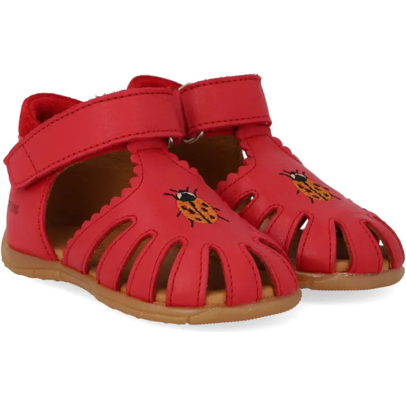 Angulus Red/Red Sandal Med Broderi 1