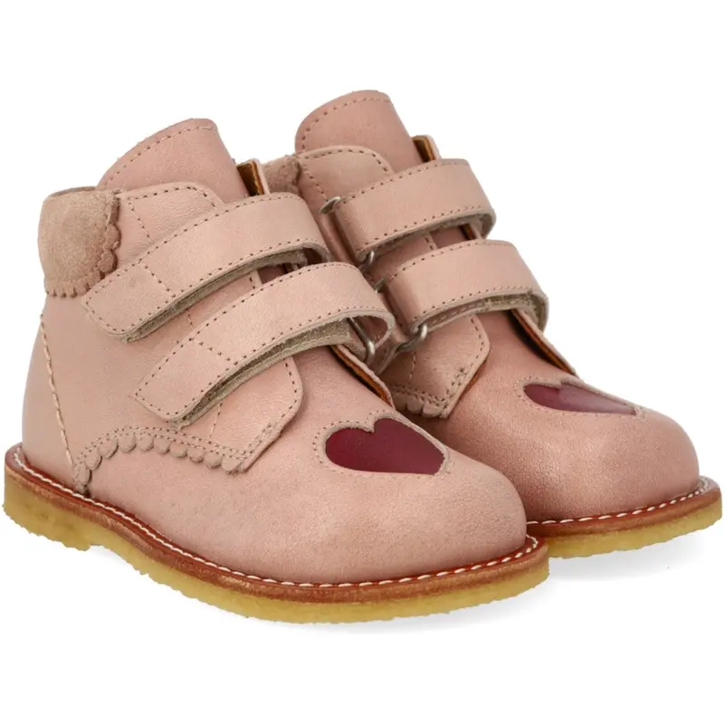 Angulus Rosebud/Berry Beginner Shoes Med Udstanset Kontrasthjerte 1