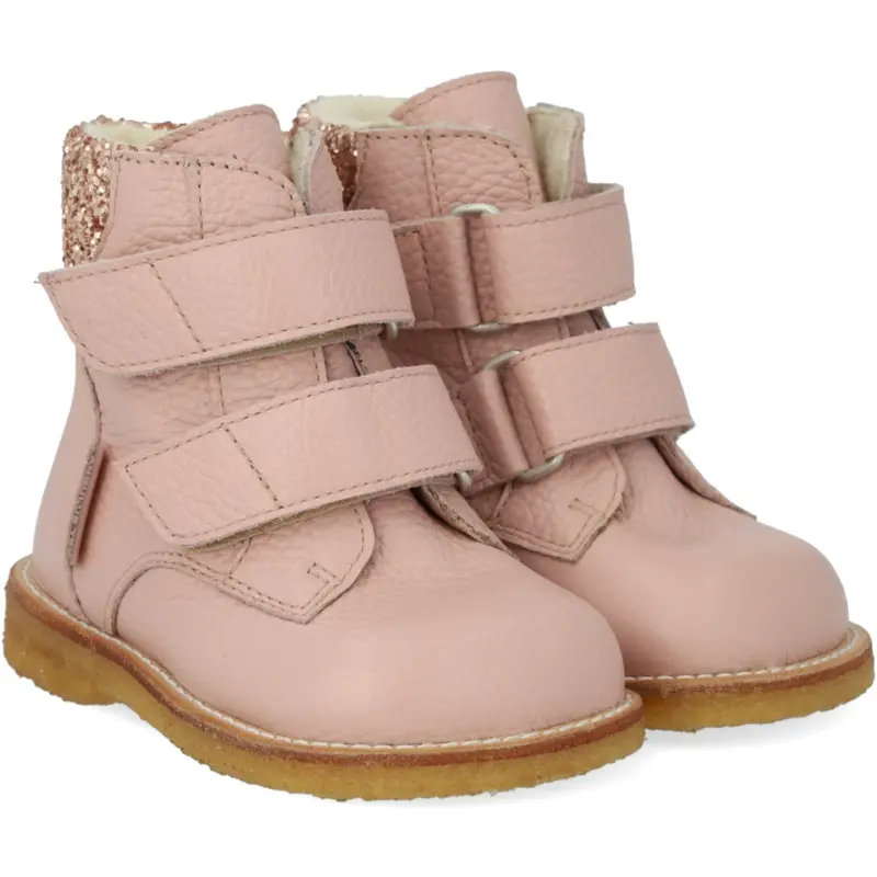 Angulus Rosebud/Maple Glitter Tex Glitter Glitter Boot With Velcro Closure 1