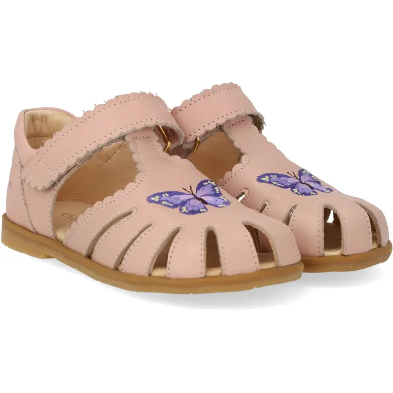 Angulus Rosebud Sandal Med Lukket Tå Og Sommerfugl 1