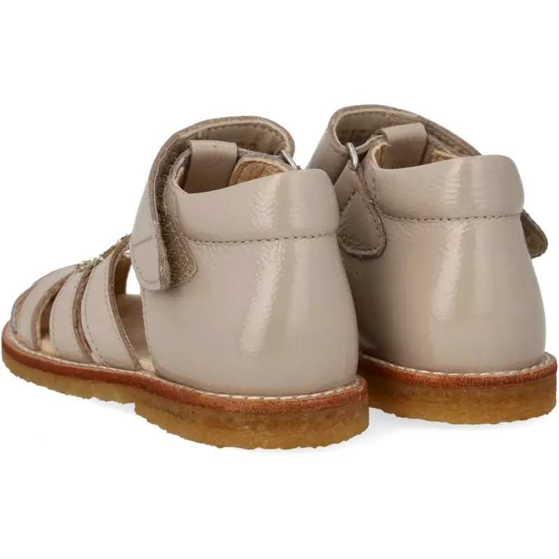 Angulus Sand/Champagne Glitter Hjertesandal Med Glitter Og Velcrolukning 2