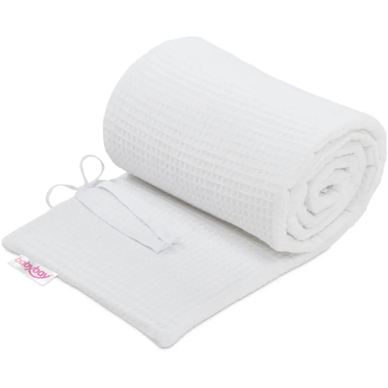 Babybay® White Bed Bumper Waffle Piqué Honeycomb 1
