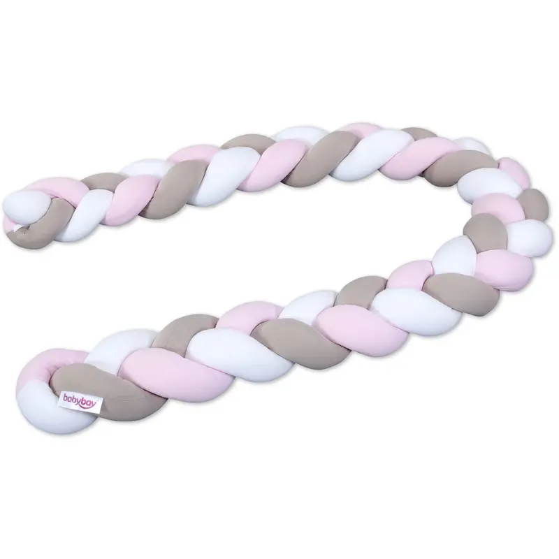 Babybay® White/Beige/Rosé Nest Snake Jersey Braided 280 Cm 1