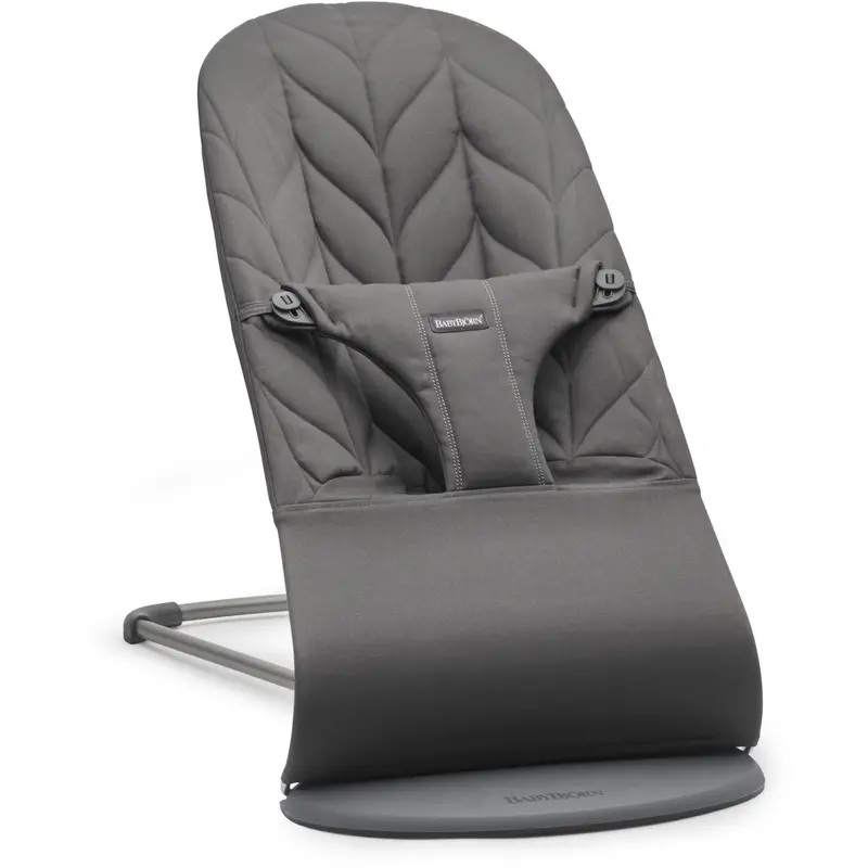 Babybjörn Anthracite Grey Bouncer Bliss - Woven, Flower Leaf Quilt 1
