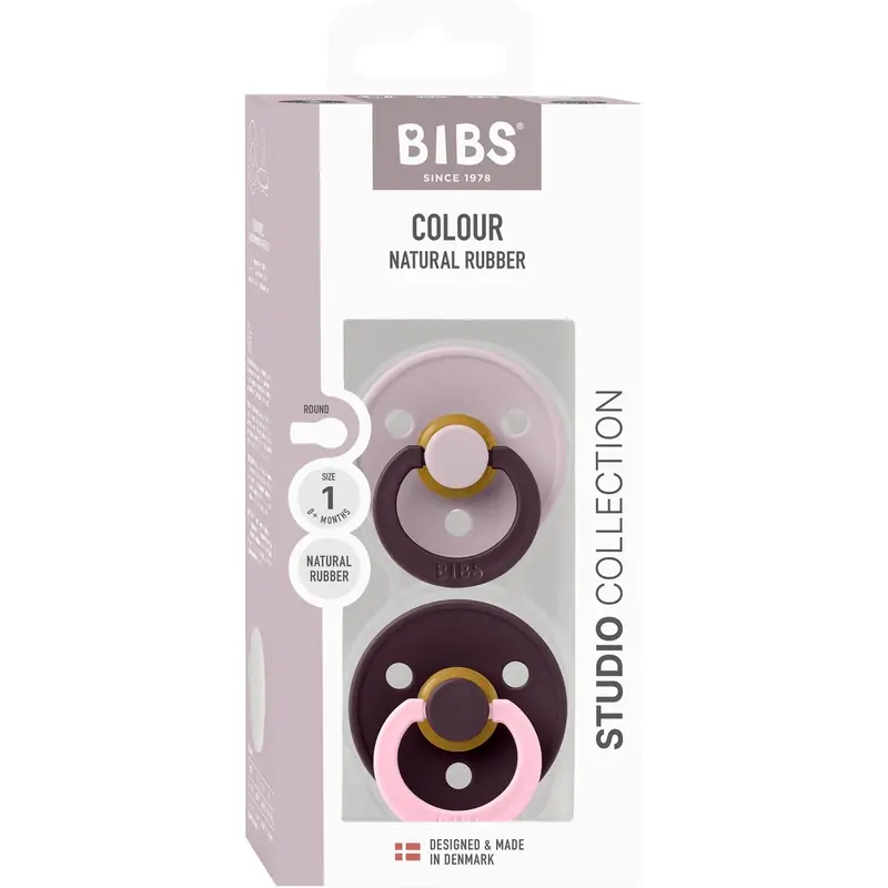 Bibs Dusky Lilac Pacifier Studio Colour 2-Pack Fusion Latex Plum Mix 1