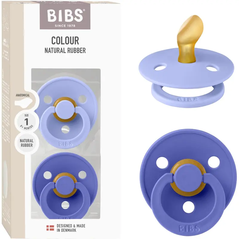 Bibs Hush/Grape Pacifier Colour 2-Pack Anatomical Latex 1