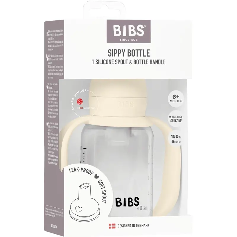Bibs Ivory Baby Sippy Bottle Spout Round Silicone Slow Flow 1