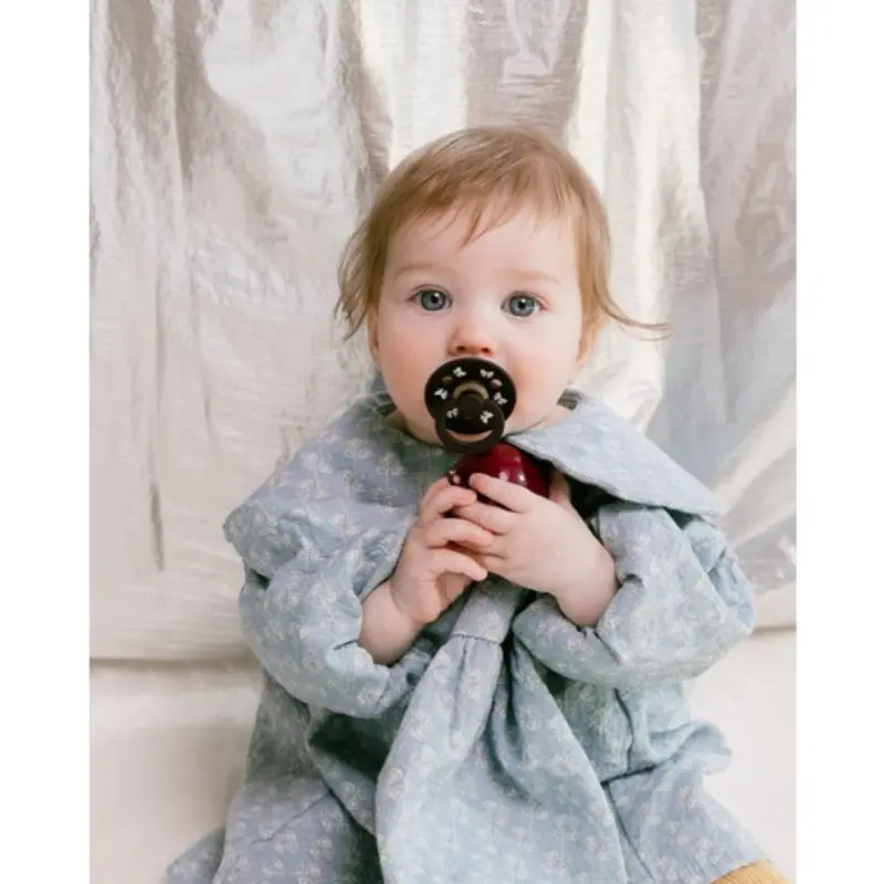 Bibs Ivory/Plum Pacifier Colour Holiday Bow 2-Pack Latex 2