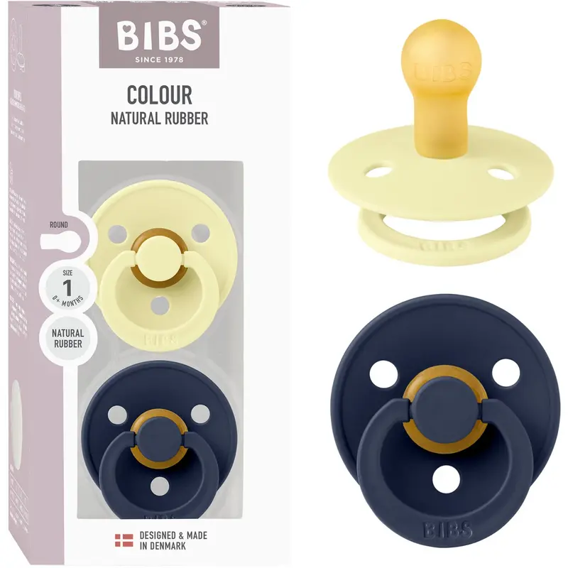 Bibs Luna Pacifier Colour 2-Pack Latex Deep Space 1