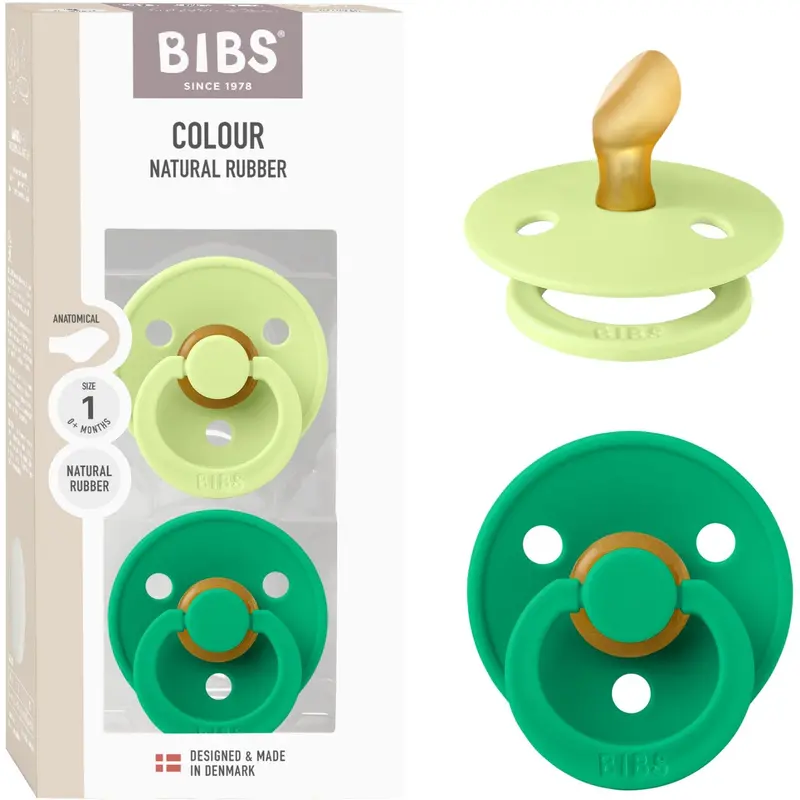 Bibs Matcha/Cactus Pacifier Colour 2-Pack Anatomical Latex 1
