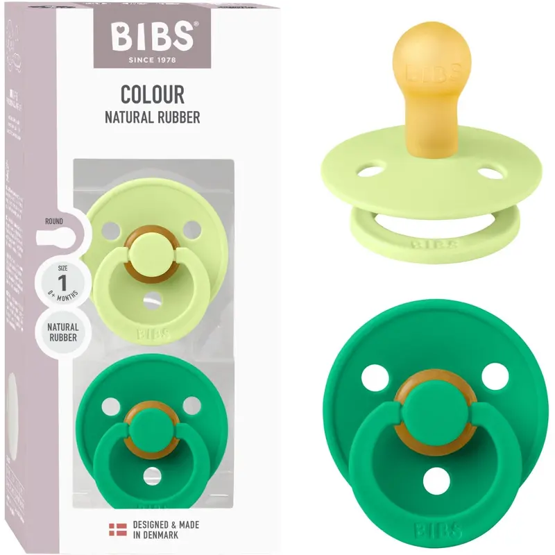 Bibs Matcha/Cactus Pacifier Colour 2-Pack Latex 1