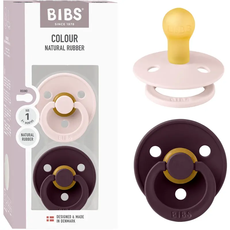 Bibs Petal Pacifier Colour 2-Pack Latex Plum 1