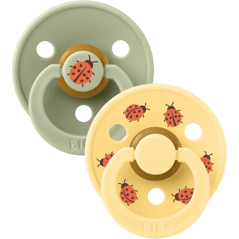 Bibs Sage Mix Pacifier Studio Colour Ladybug Latex 2-Pack 1