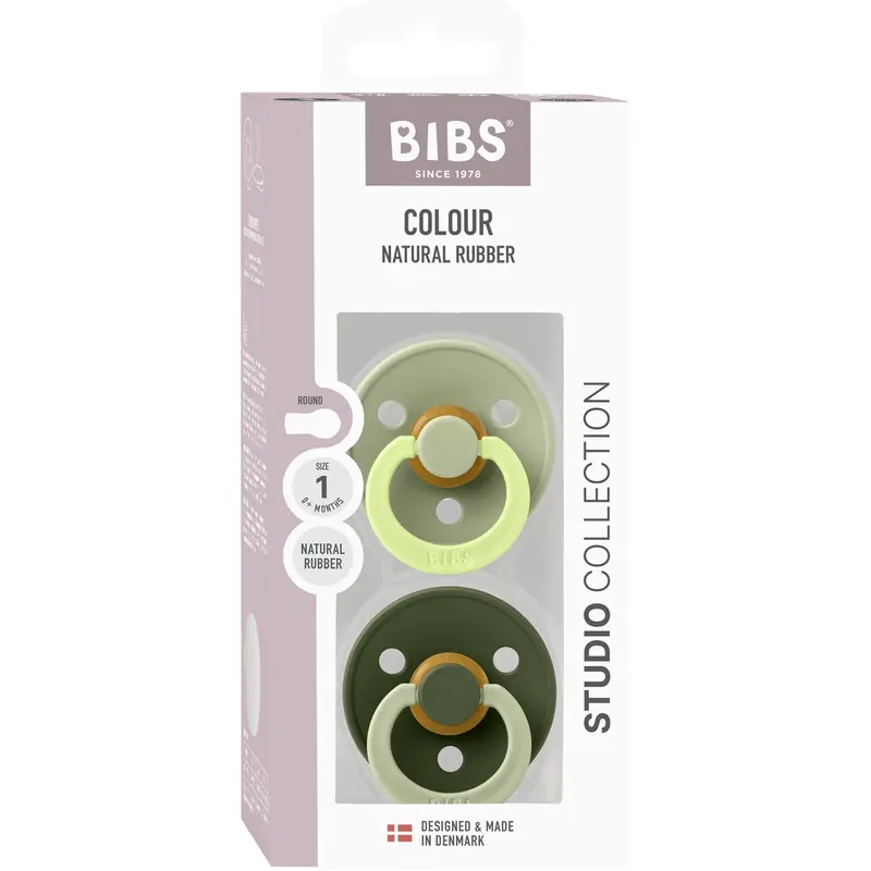 Bibs Sage Pacifier Studio Colour 2-Pack Fusion Latex Hunter Green Mix 1