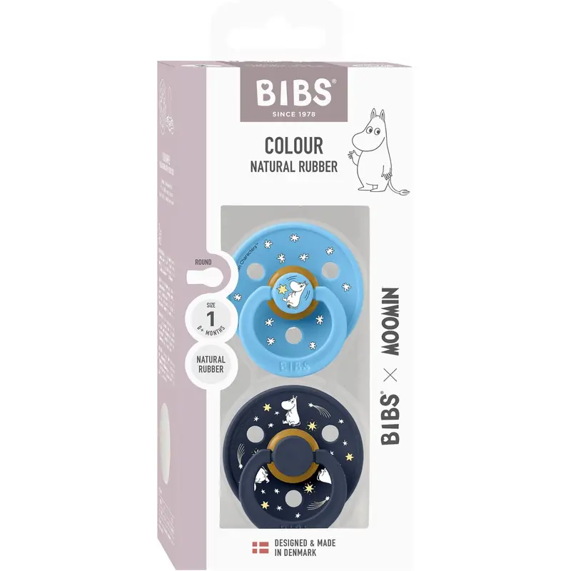Bibs X Moomin Breeze Mix Pacifier Colour 2-Pack Good Night Latex 1