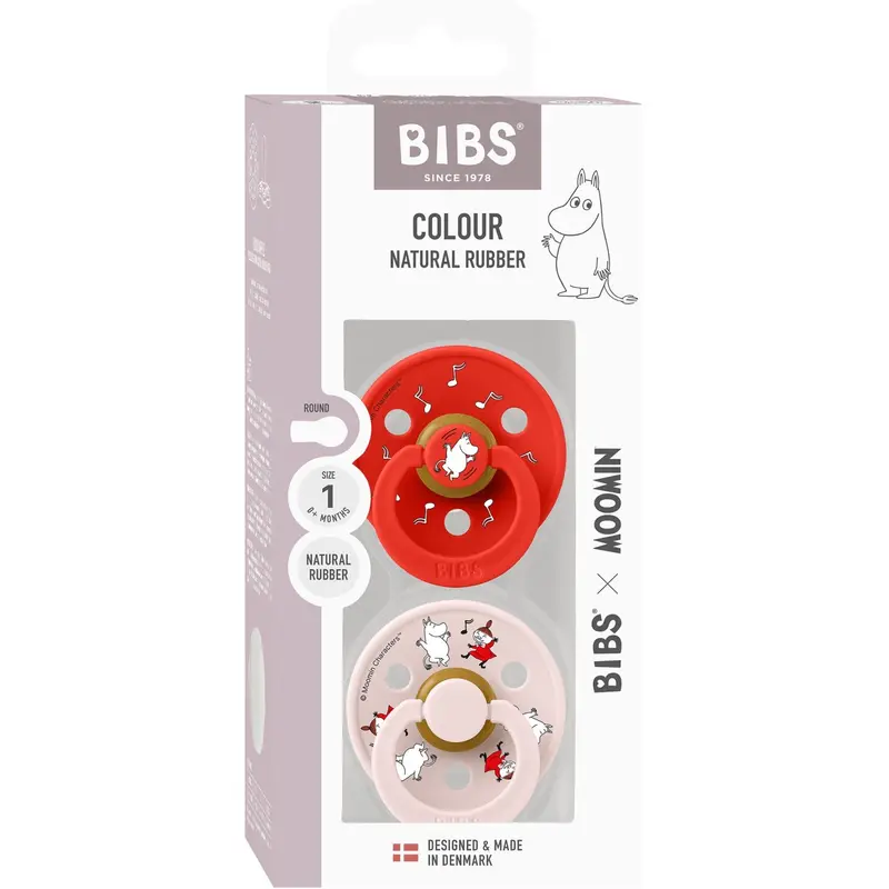 Bibs X Moomin Candy Apple Mix Pacifier Colour 2-Pack Dancing Latex 1