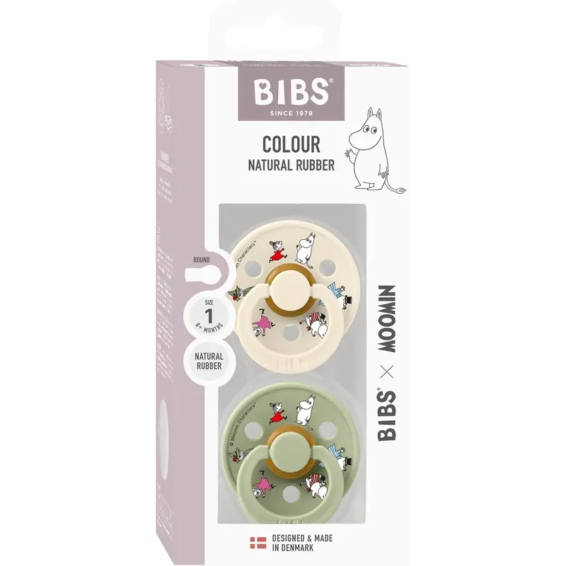 Bibs X Moomin Ivory Mix Pacifier Colour 2-Pack Friends Latex 1