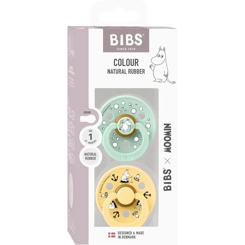 Bibs X Moomin Nordic Mint Mix Pacifier Colour 2-Pack Sailing Latex 1
