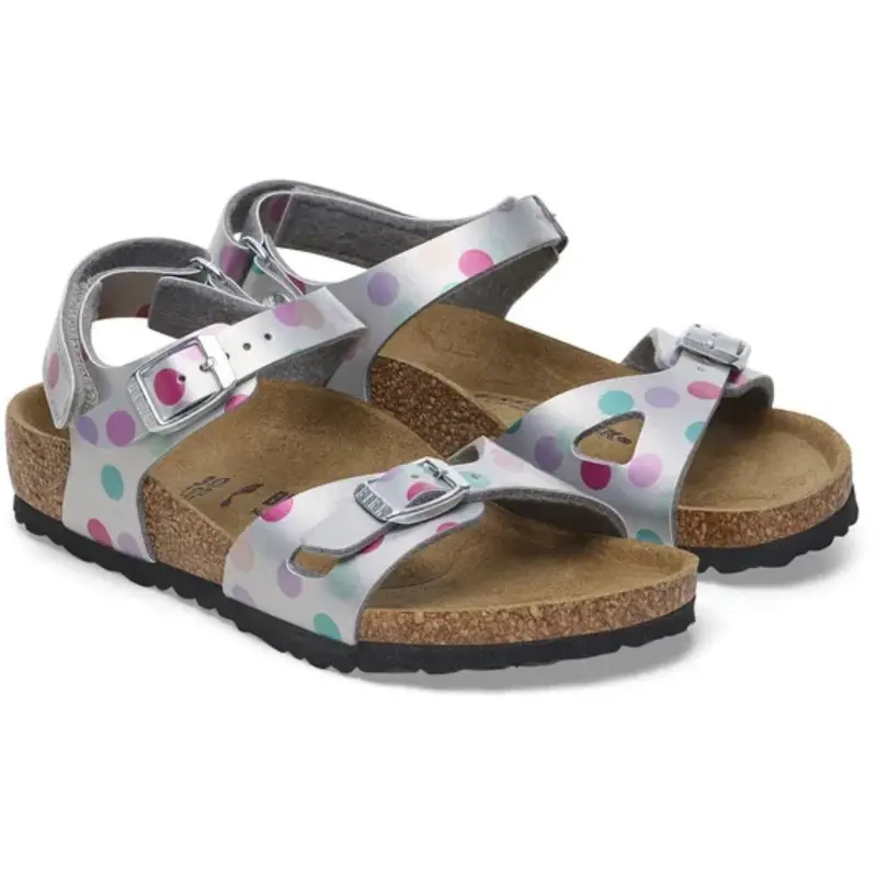 Birkenstock Rio As Kids Bf Elec. Metallic Silverdots 1