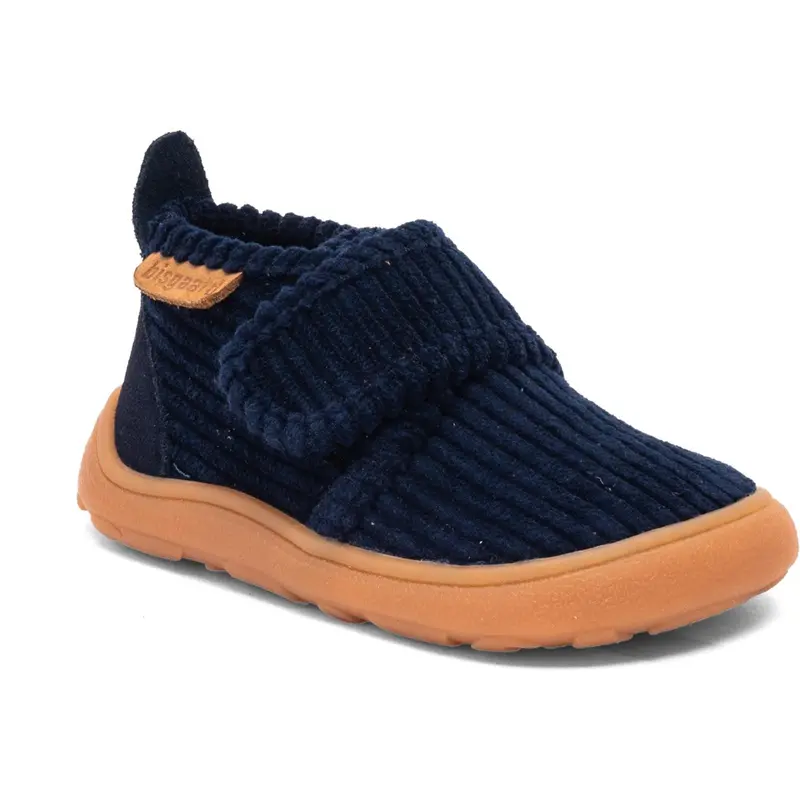 Bisgaard Navy Corduroy Barefoot Basic Home Shoe 1