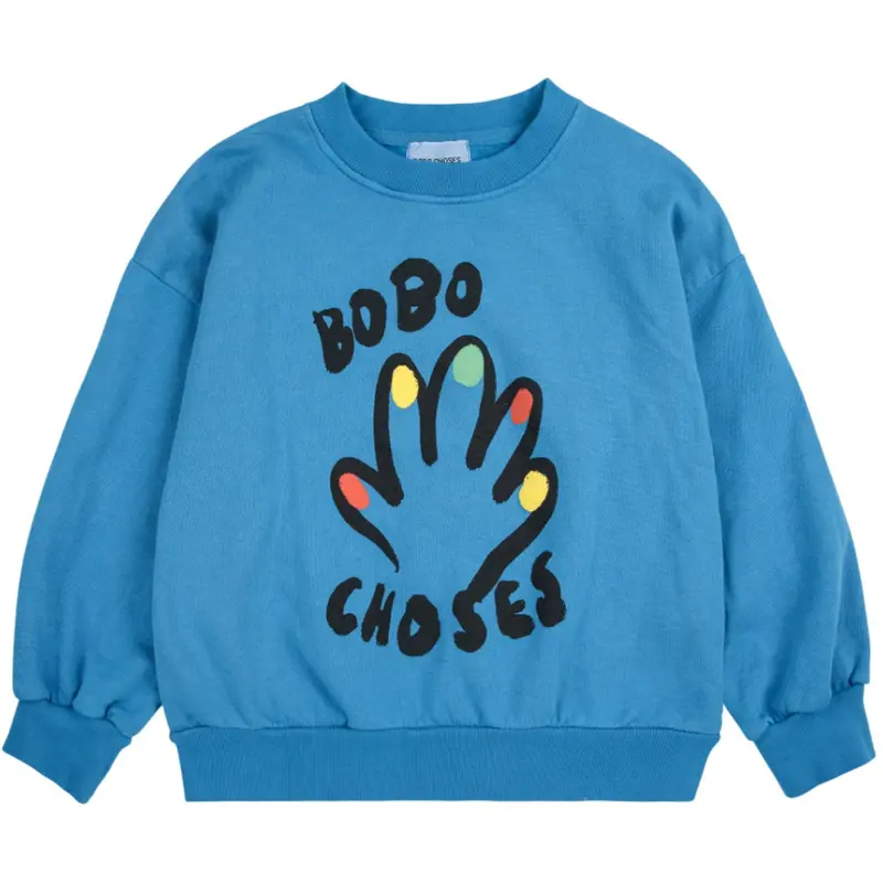 Bobo Choses Blue High Five Sweatshirt 1