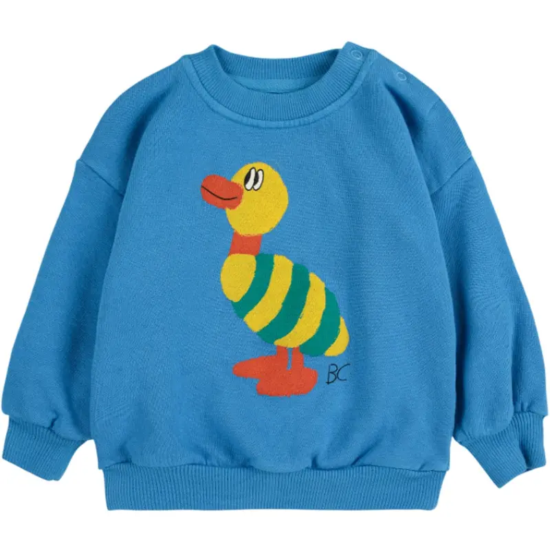 Bobo Choses Blue Striped Duck Sweatshirt 1