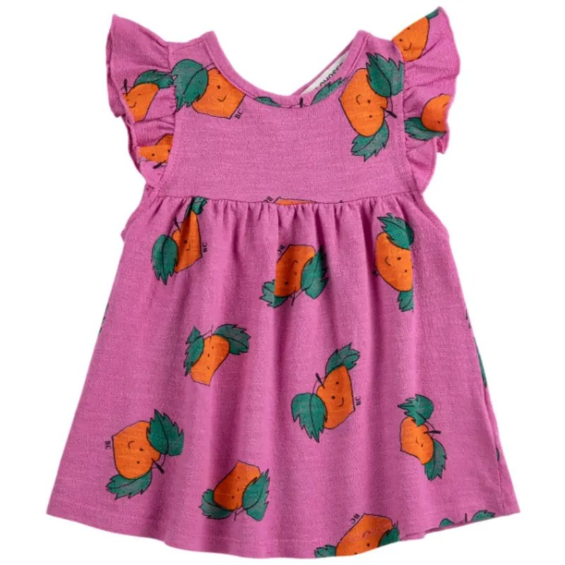 Bobo Choses Fuchsia Tangerine All Over Ruffled Dress 1