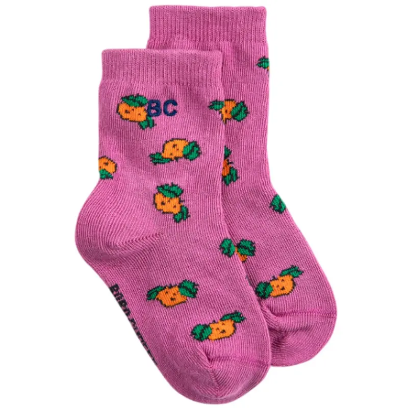 Bobo Choses Fuchsia Tangerine All Over Short Socks 1