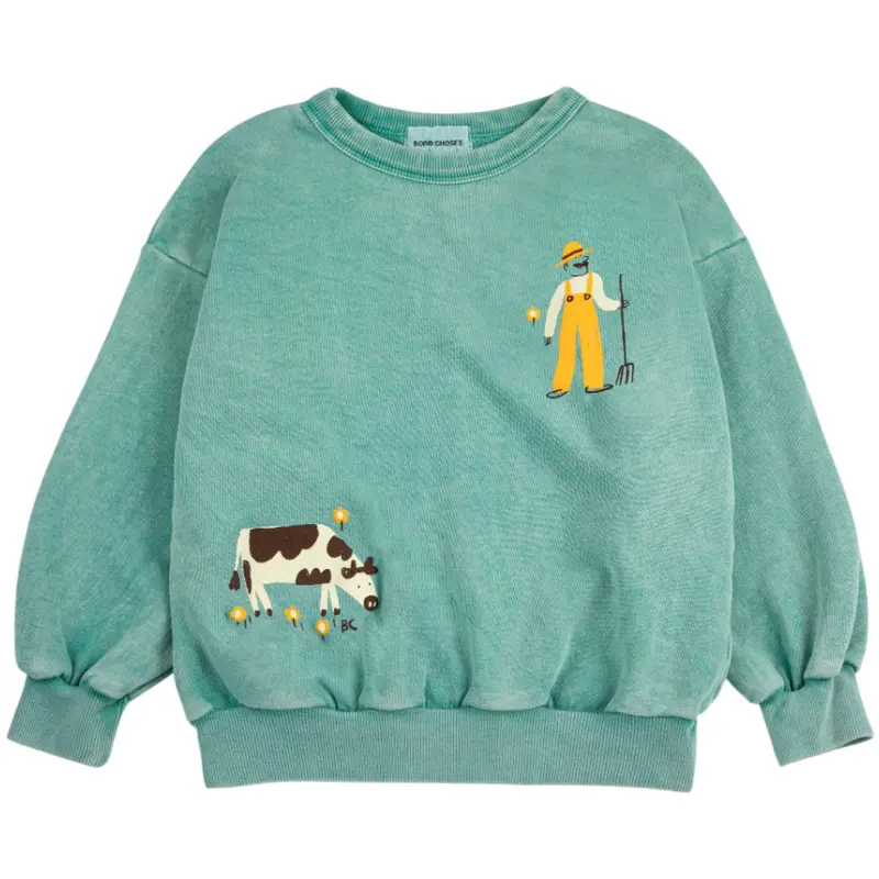 Bobo Choses Green Farm Adventure Sweatshirt 1