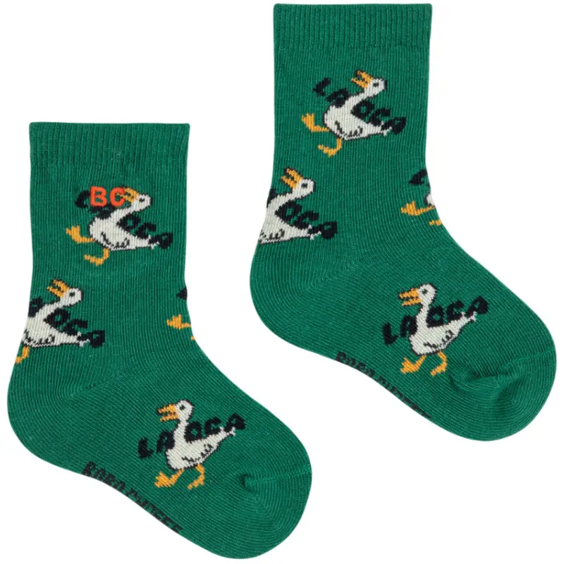 Bobo Choses Green La Oca All Over Short Socks 1