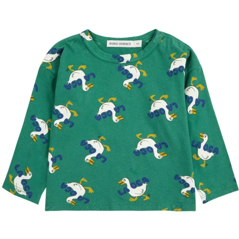 Bobo Choses Green La Oca All Over T-Shirt 1